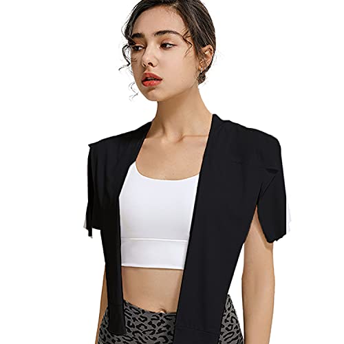 Carpesun Yoga Tennis Tie Up Skirts For Women Cover Up Athletic Workout Running Wrap Skirts Black #TOP3