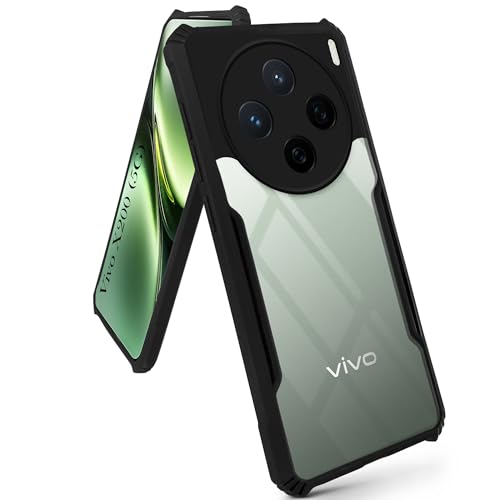 Image of Jkobi Back Cover Case for Vivo X200 5G (Shockproof with Polycarbonate Clear Panel | Professional Black)