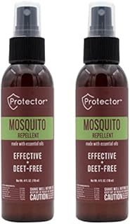 Protector Mosquito and Insect Repellent Spray – 4 oz (2 pk) Deet-Free - Deterrent for Mosquito, Gnat, and Flies - Safe for Pet, Kids, and Adults- Bug Spray with Natural Oils That Smells Good