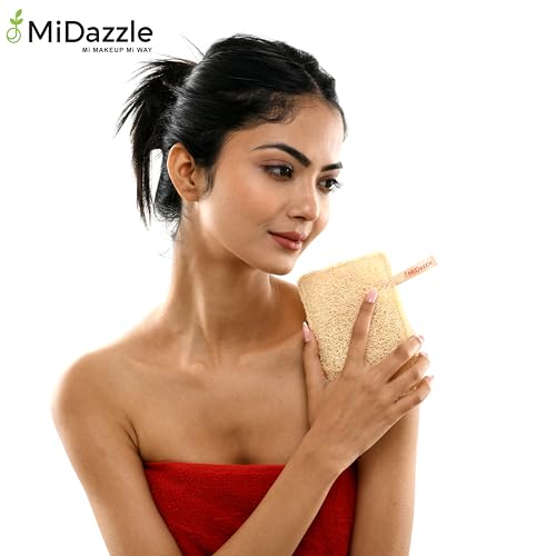 Image of Midazzle 100% Natural Body Scrubber Loofah for Bathing (Rectangle) (Pack of 5)