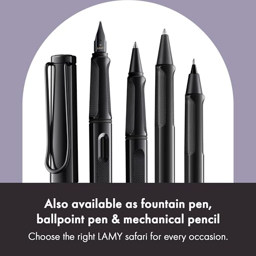 Image of Lamy Safari Meteorite Rollerball Pen with Ergonomic Grip, Line Width M - For Comfortable Writing - Made of Robust ASA Plastic - with Roller Refill M 63 Black