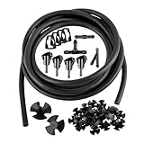 AUCELI Windshield Washer Hose Kit, 3 Pcs Hose Connectors, 4 Fan Nozzles, 2M Washer Fluid Hose, 4 Rubber Gaskets, Connect Car Water Pump and Nozzles, 42 Pcs Set Suitable for Most Car