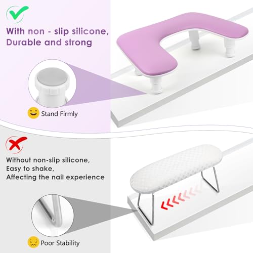 Descanso de braço de manicure para unhas Tech: Apoio de braço ajustável em forma de U - Descanso de