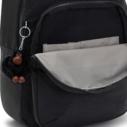Image of Kipling Women's Seoul 15 inch Laptop Backpack, Durable, Roomy with Padded Shoulder Straps, Built-In Protective Sleeve, Black Tonal Cu, 12.75''L x 17.25''H x 8''D