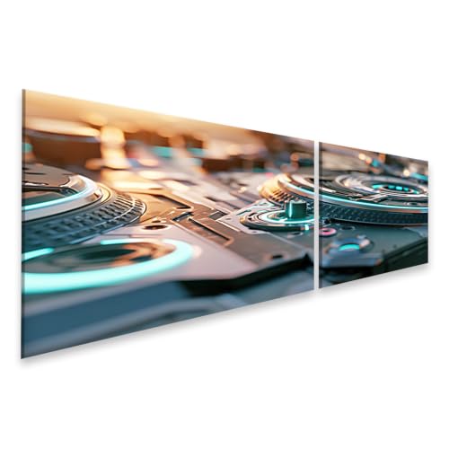 Tableau sur toile futuriste DJ en 2 pièces pour rajeunir un salon sans charme