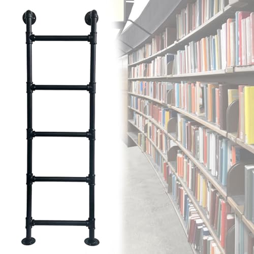 Quixnova Scala in Metallo montata a Parete, Scala di Uscita per pozzetti di finestre del seminterrato da 3,3 a 9,8 Piedi di Altezza, Scala per Letto a Castello in soffitta,Black-200cm