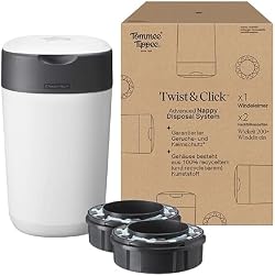 Tommee Tippee Twist and Click Advanced Windeleimer, Exklusives Angebot mit 2 Nachfüllkassetten, garantierter G
