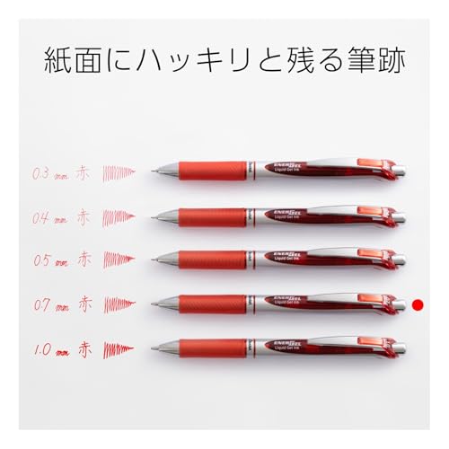 Pentel BL77-B Bolígrafo EnerGel Tinta Roja 10 Piezas miniatura 6