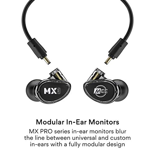 Image of MEE audio Professional MX3 PRO Triple-Driver Hybrid Musician's in Ear Monitor Headphones with Enhanced Midrange and Warm Tonality, Noise Isolating Earphones with Detachable Cables, Black