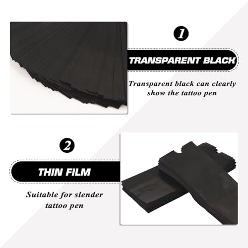 Large Tattoo Machine Covers - Narkysus 200Pcs Tattoo Pen Covers Disposable Black Pen Bags 2.5 x 7.1in Machine Sleeves for Tattoo Supplies