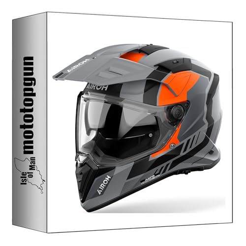 Casque Dual Airoh Bandit BAH32 Horn Orange Mat en Taille L