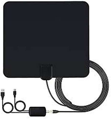One For All 14432 HDTV Antenna Amplified Indoor Flat TV Antenna, 50 Mile Range -5 Feet Coaxial Cable - Black