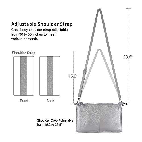 Image of befen Genuine Leather Wristlet Clutch Wallet Purses Small Crossbody Bags for Women with RFID Blocking Card Slots