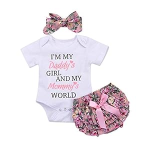 Neugeborenes Baby Mädchen Kleidung Kurzarm Brief Print Strampler + Hosen + Stirnband Schöne Mode Casual Sommer Newborn Baby Set
