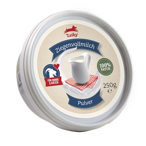 Leiky Ziegenvollmilchpulver, 250 g – Ergänzungsfutter für Hunde & Katzen ab 8. Woche