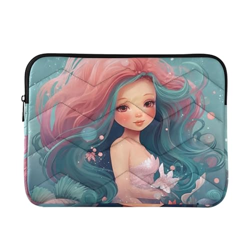 Funda para portátil de 13-14 pulgadas con diseño sirena rosa