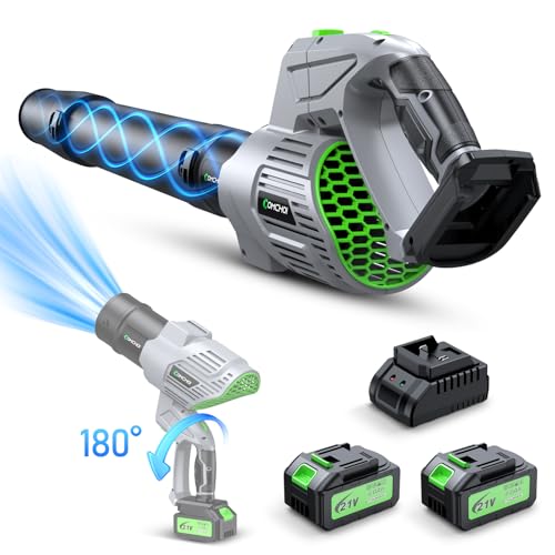 Electric Leaf Blower Cordless, 900,000 RPM, 2 x 4.0Ah Batteries & Charger, Handheld Leaf Blowers for Lawn Care, 5 Speed Mode, Portable Lightweight Grass Blower for Yard, Patio & Outdoor Use (Gray)