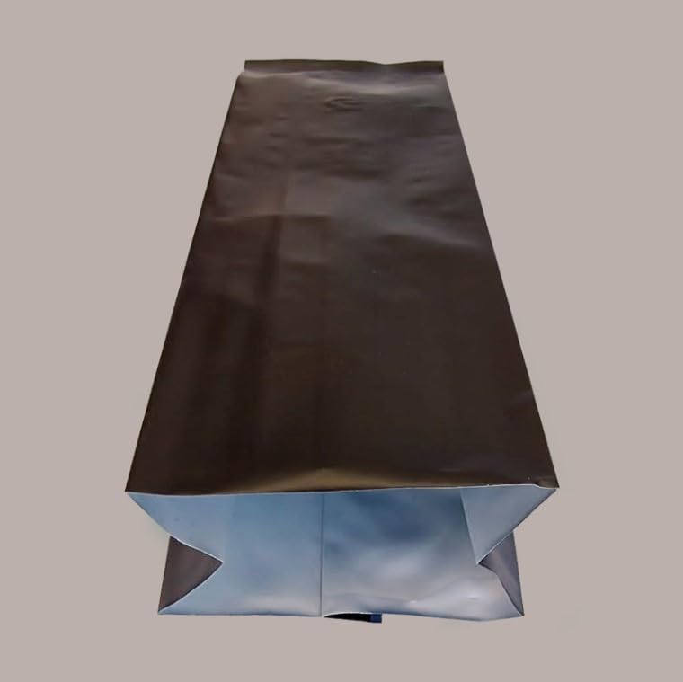 Lucgel Srl Lot de 50 sachets sous vide en aluminium extérieur noir mat 12,5 + 8 x 40 cm