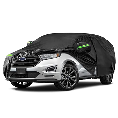 Image of Waterproof Car Cover Compatible with 2007-2025 Ford Edge, 6 Layers All Weather Edge Car Covers with Zipper Door for Snow Rain Dust Hail Protection