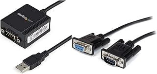 StarTech.com USB to Serial Adapter – 1 Port – USB Powered – FTDI USB UART Chip – DB9 (9-pin) – USB to RS232 Adapter & DB9 RS232 Serial Extension Male to Female Cable, 3m, Black (MXT1003MBK)