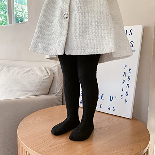 Looching 5 Pack Baby Girls Cable Knit Tights Toddler Kids Cotton Leggings Stocking Pants Footed Pantyhose for 1-8 Years4