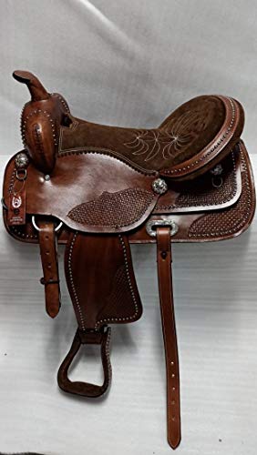 image for Generic Tasmiya Western Leather Barrel Racing Pleasure Trail Horse Sad