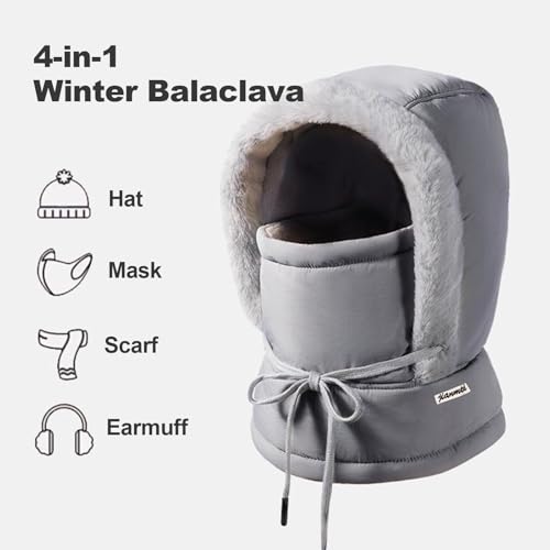 Balaclava para Hombre, Máscara Facial 3 en 1 con Gorro y Pañuelo, Protección Invernal para Esquí, Snowboard, Ciclismo y Senderismo miniatura 3