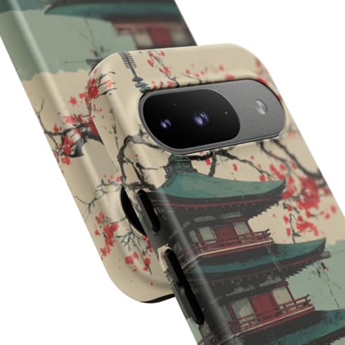 Coque rigide Pixel 9 Pagode Japon soleil rouge et mat - 2