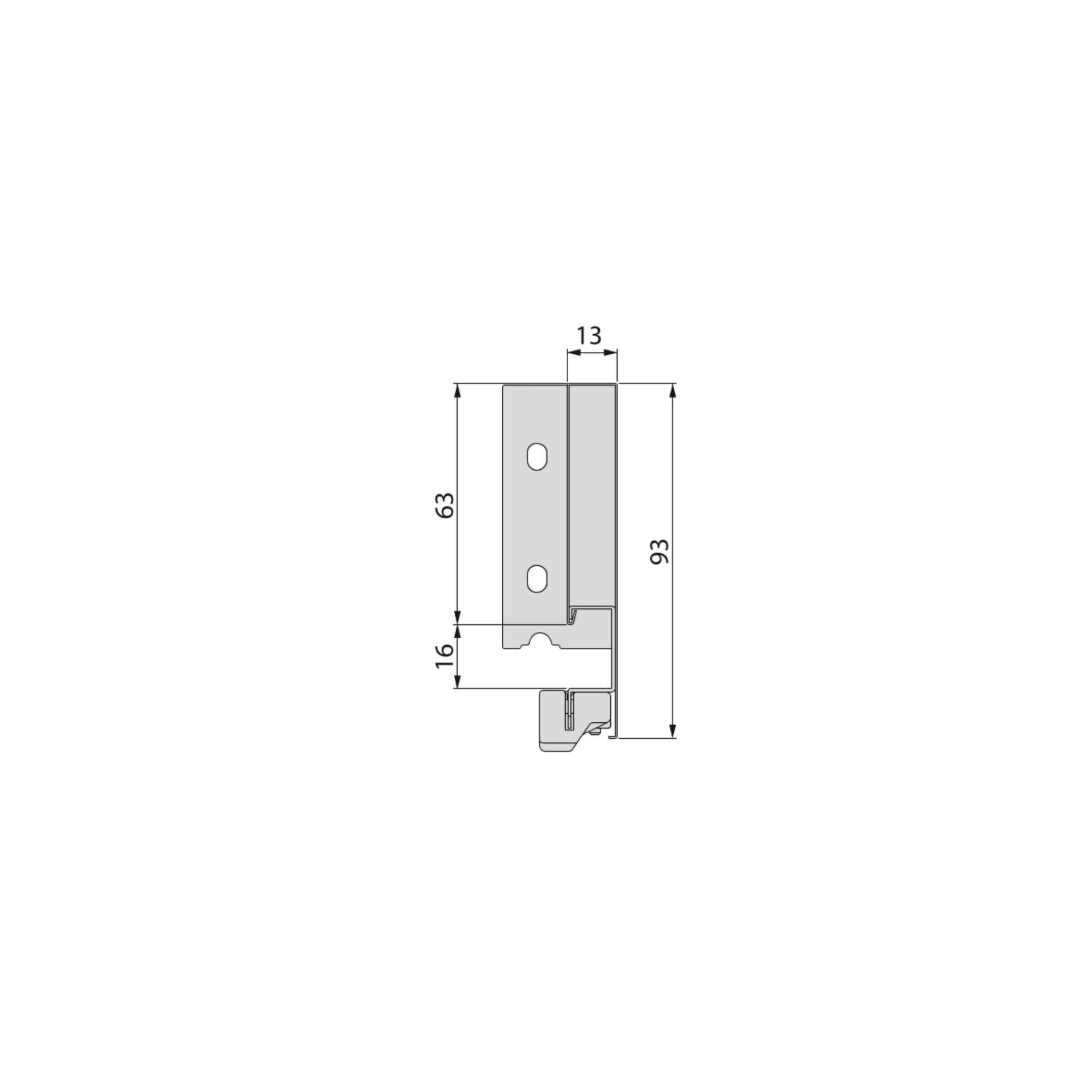 Emuca - Cassetto esterno Vertex 40 kg altezza 93 mm, Profondità:350mm, Verniciato alluminio, Acciaio, 1 u.