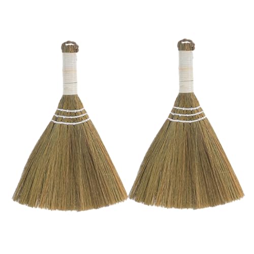 FUNOMOCYA 2pezzi Spazzola Morbida in Scopa Portatile in Miniatura Per Pulizia Dei Pavimenti Setole Paglia Per Pulizia Delicata e Decorazioni