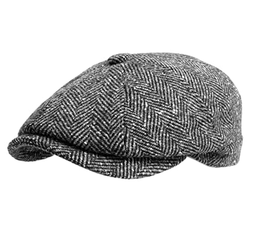 Classic Italy - Boinas - Gorra Plana Italiano-irlandés - Talla 58 cm - gris-blanc-804 Cover