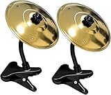 Desktop Cymbal with Clamp Mount - Portable Metal Percussion Instrument for Office Home - Stress-Relief Mini Drum Accessory (2 Pack, Gold)
