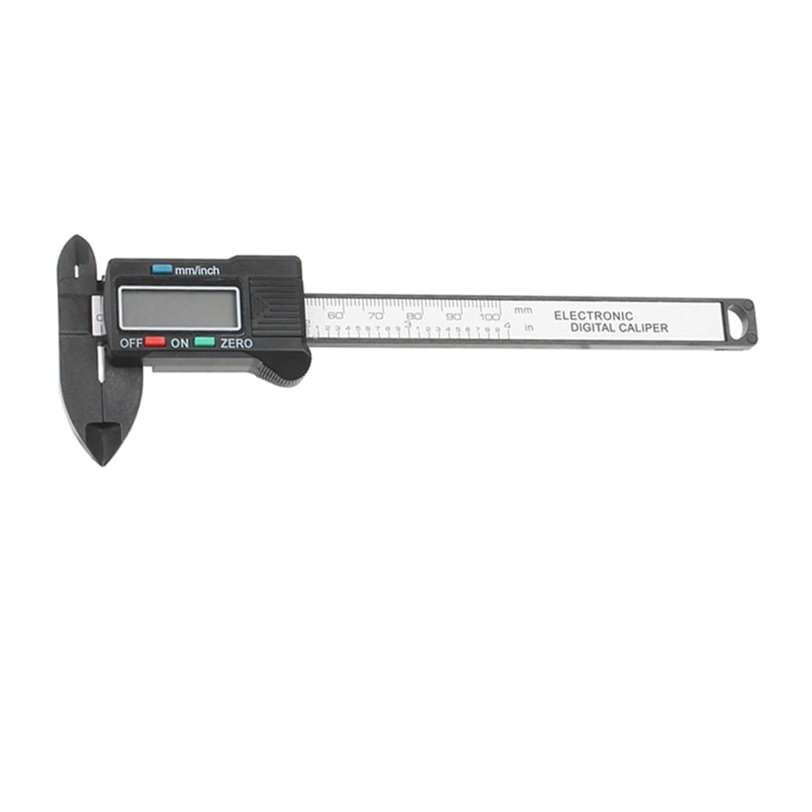 100/150mm 4/6 cala LCD cyfrowy elektroniczny suwmiarka z włókna węglowego mikrometr przyrząd pomiarowy 1 m rozmiar rolki (czarny 100)