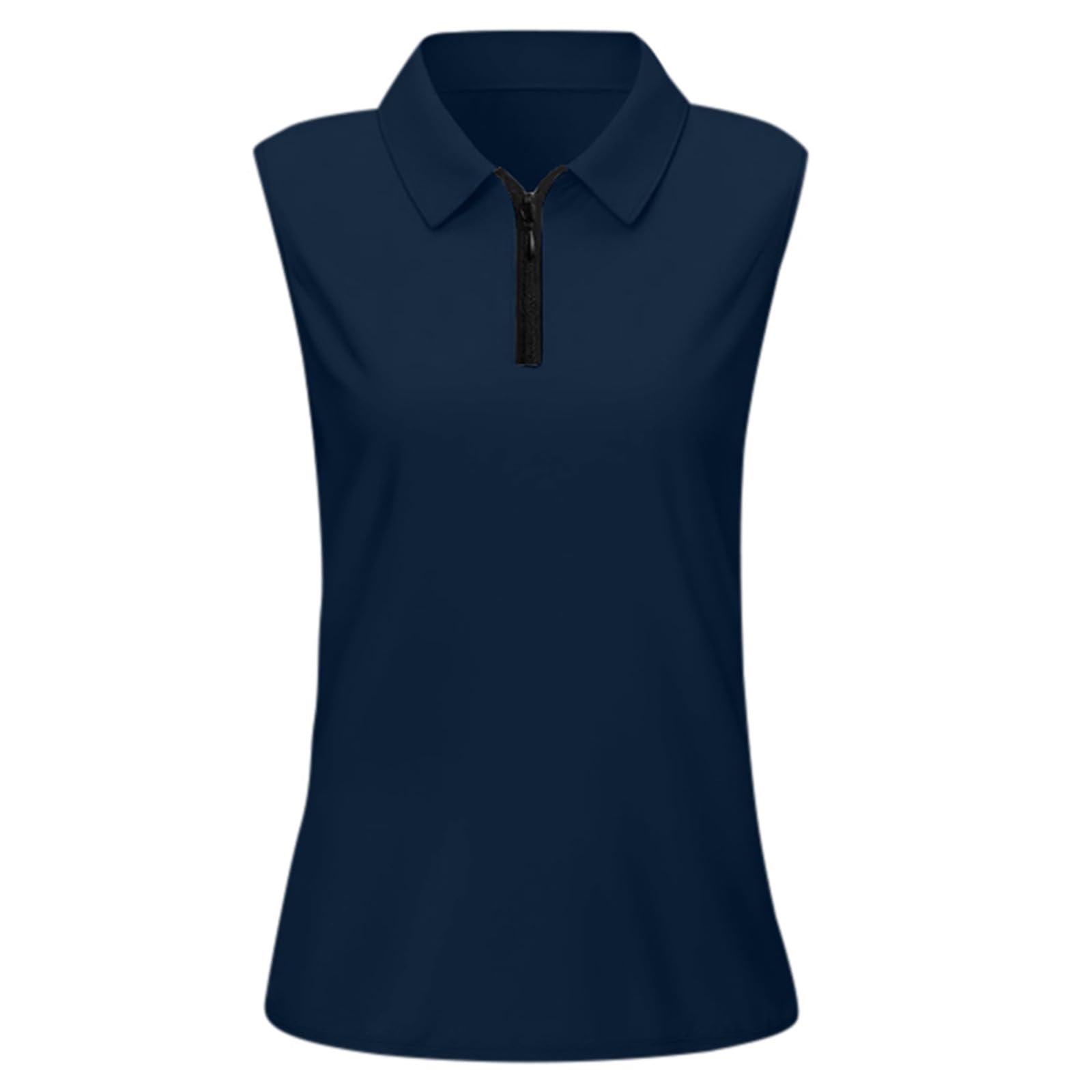 Canotta da donna senza maniche, polo da golf con cerniera a 1/4, maglietta estiva, ad asciugatura rapida, top sportivo UPF 50+, maglietta da tennis, top sportivo traspirante