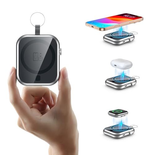 RXRBDA Magnetic Power Bank 10000mAh with Detachable Lanyard-3-in-1 Magnetic Wireless Charger,22.5W PD Fast Charging,Compact Portable Battery Pack for iPhone 16/15/14/13/12,Apple Watch & AirPods