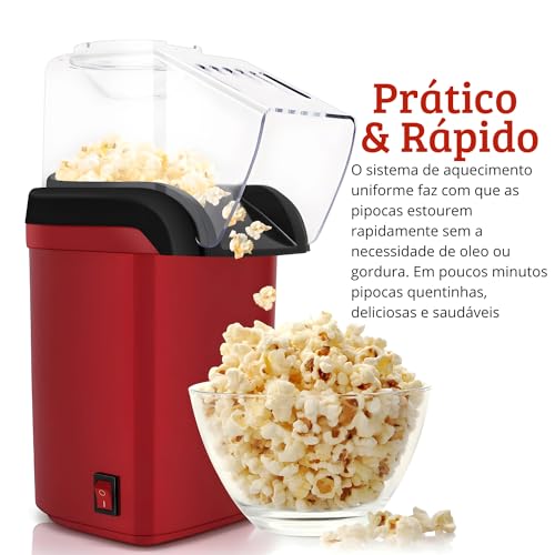 Pipoqueira Eletrica, Pipoqueira 110, Sem Óleo Saudável 1200W Ar Quente Automática