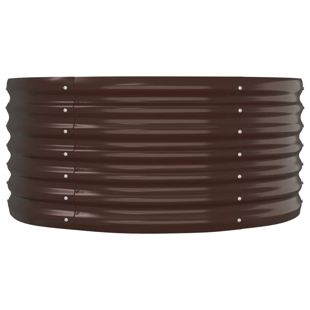 Jardinière surélevée en acier galvanisé marron 152 x 80 x 36 cm avec trou de drainage et irrigation, résistant aux intempéries, pour jardin, balcon, terrasse, avec tuteur et soucoupe pour