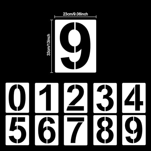 ZYFC 8 inch / 12 inch 0 to 9 Large Number Stencils Set - Image 2