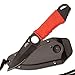 Master USA MU-1121RD Tactical Fixed Blade Neck Knife, Black Half-Serrated Blade, Red Cord-Wraped Handle, 6-3/4-Inch Overall