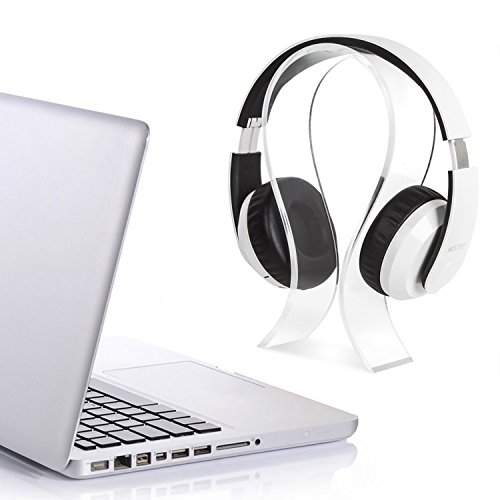 Amovee® Acrylic Headphone Stand Display Headphone Holder Headphone Hanger Headset Hanger Support - Suitable For All Headphone Sizes - (Transparent) #TOP3
