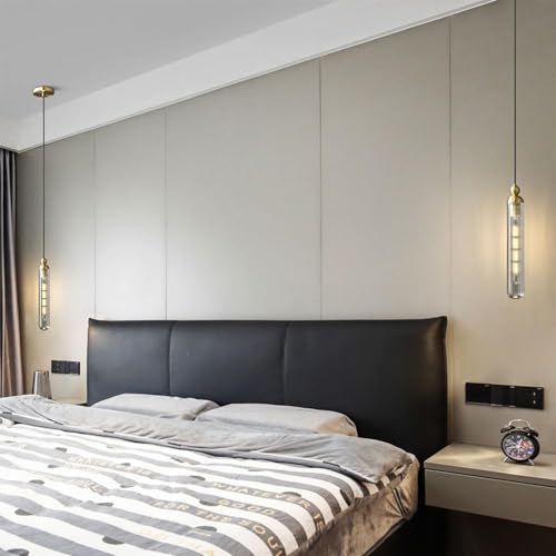 Lustre avec fil réglable en cuivre et suspension minimaliste E14 avec un abat-jour en verre