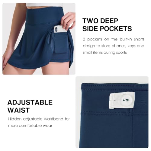 Image of FitsT4 Sports Girl's Golf Skirt Adjustable Waist Active Tennis Skort UPF50+