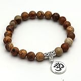 Formapatrón: Ronda WDAIJY Pulsera Mujer，Cordón De Lava Natural del Hombre De Piedra Ojo De Tigre Brazaletes De Moda Marca Rosario 8Mm Pulsera Lotus Yoga para Mujeres Joyas Par Regalos