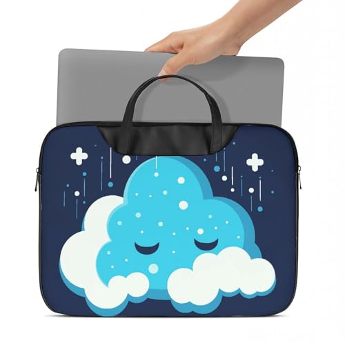 Bolso para portátil impermeable de 17 pulgadas con nubes blancas miniatura 6