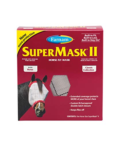 Farnam SuperMask II Horse Fly Mask for Horses, Colors May Vary
