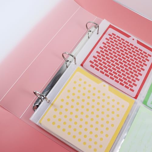 Image of Cookie Stencil Storage Binder Die Cut And Stamp Storage Folder Baking Stencil Organizer Scrapbooking Cutting Dies Stencil Storage Book Collections Case Organizer (8Pockets x 30Pages)