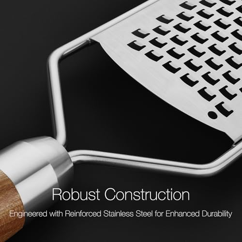 Professional-Grade Lemon Zester with Ultra-Coarse Blades, Heavy-Duty Cheese/Vegetable Grater, Solid Wood Handle Design - Rust-Resistant Durable, Essential Kitchen Tool (A1) - Image 5