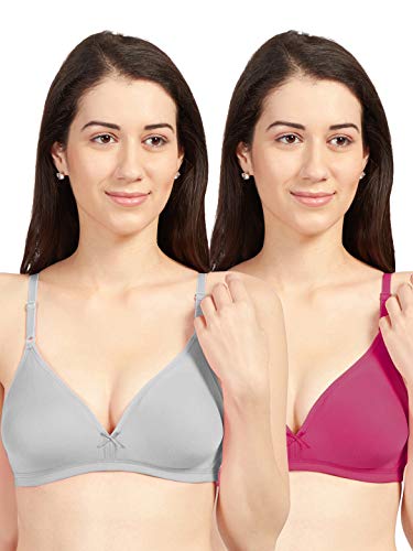 Image of SONARI Omania Womens Non-Padded Cotton Polyester Bras - Solid, Non-Wired, Medium Coverage, Hand Washable (Pack of 2)