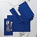 Encasa Homes Manteles Individuales (Set of 6 pcs) Hechos de Fino algodón Acanalado - Tamaño 48x33 cm, Colores y diseños, Uso en el hogar, Restaurantes - Azul Solido