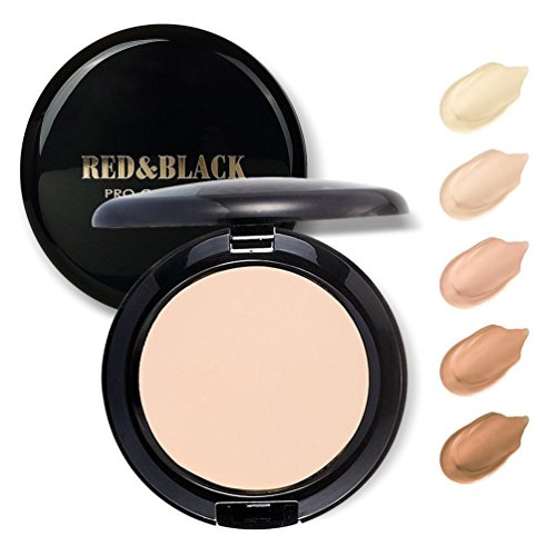 Full Coverage Cream Compact Foundation, Waterproof Long Wearing Matte Face Cream Foundation for Face Makeup, Oil- Control, Smooth and No Caking,Porcelain